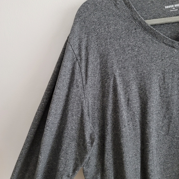 🍁 Rough Dress XL Gray Long Sleeve Casual V-Neck Shirt - Picture 4 of 7